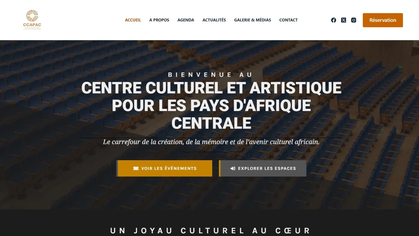 Home page of the Cultural and Artistic Centre for the Countries of Central Africa