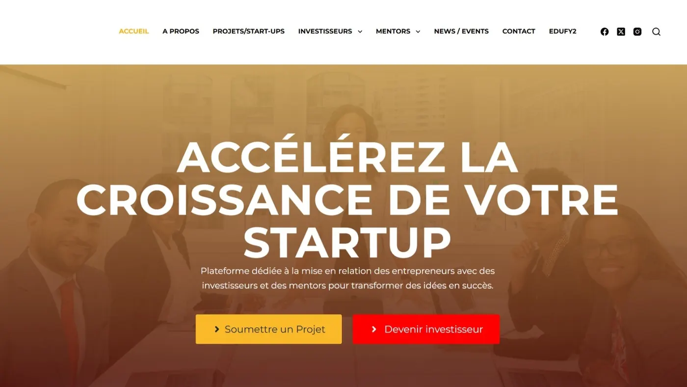 Home page of the Fondigne platform